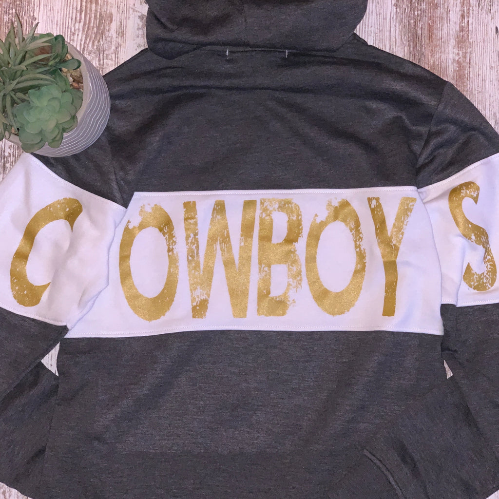 Cowboys Striped Hoodie – Wyoming Roots, LLC.